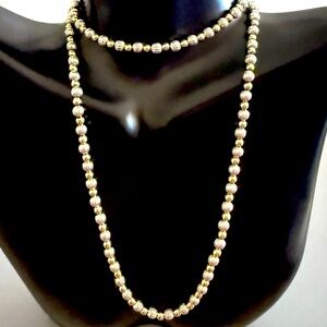 Vintage Sterling Silver Beaded Necklace 22 inches